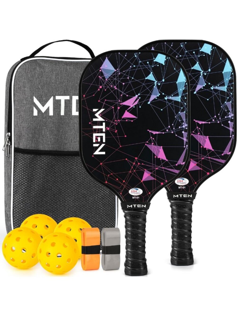 USAPA Approved Pickleball Paddle Set - Fiberglass Rackets for All Skill Levels